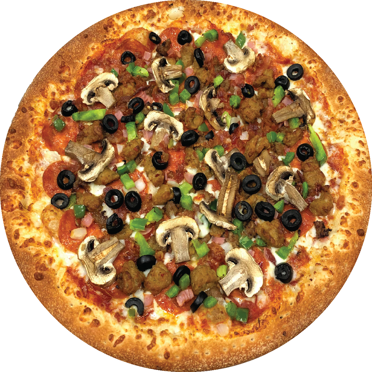 Order Super Deluxe Pizza food online from Zoner Pizza, Wings & Waffles store, Warner Robins on bringmethat.com