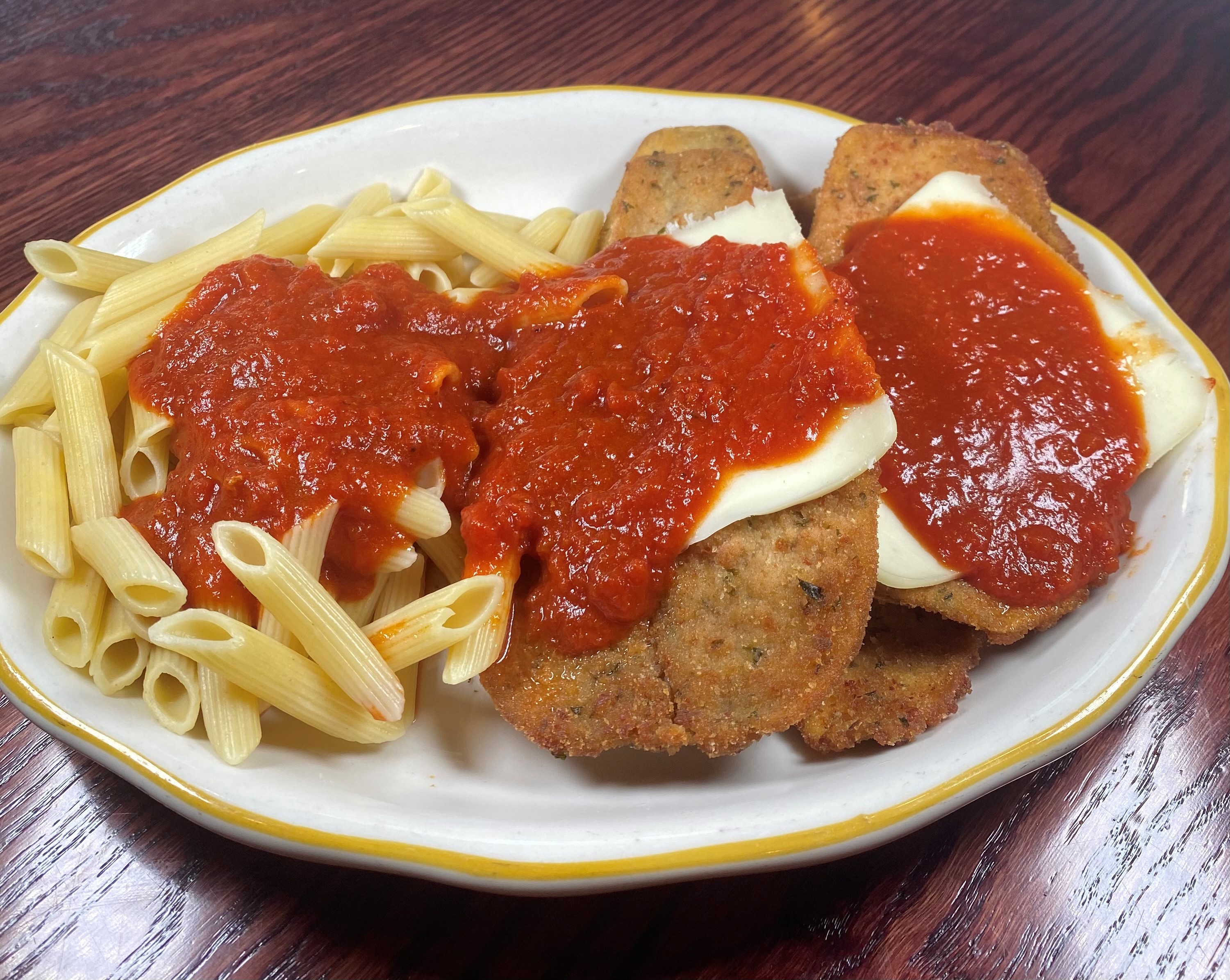 Order Eggplant Parmigiana with Pasta food online from Franklin Chateau store, Franklin on bringmethat.com