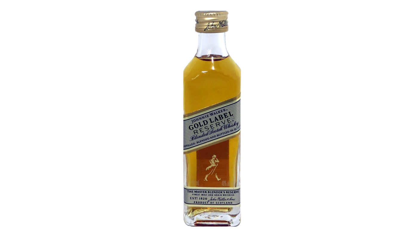 Order Johnnie Walker Gold Label Reserve Blended Scotch Whisky 50ml Bottle food online from Liquor Palace store, Burbank on bringmethat.com