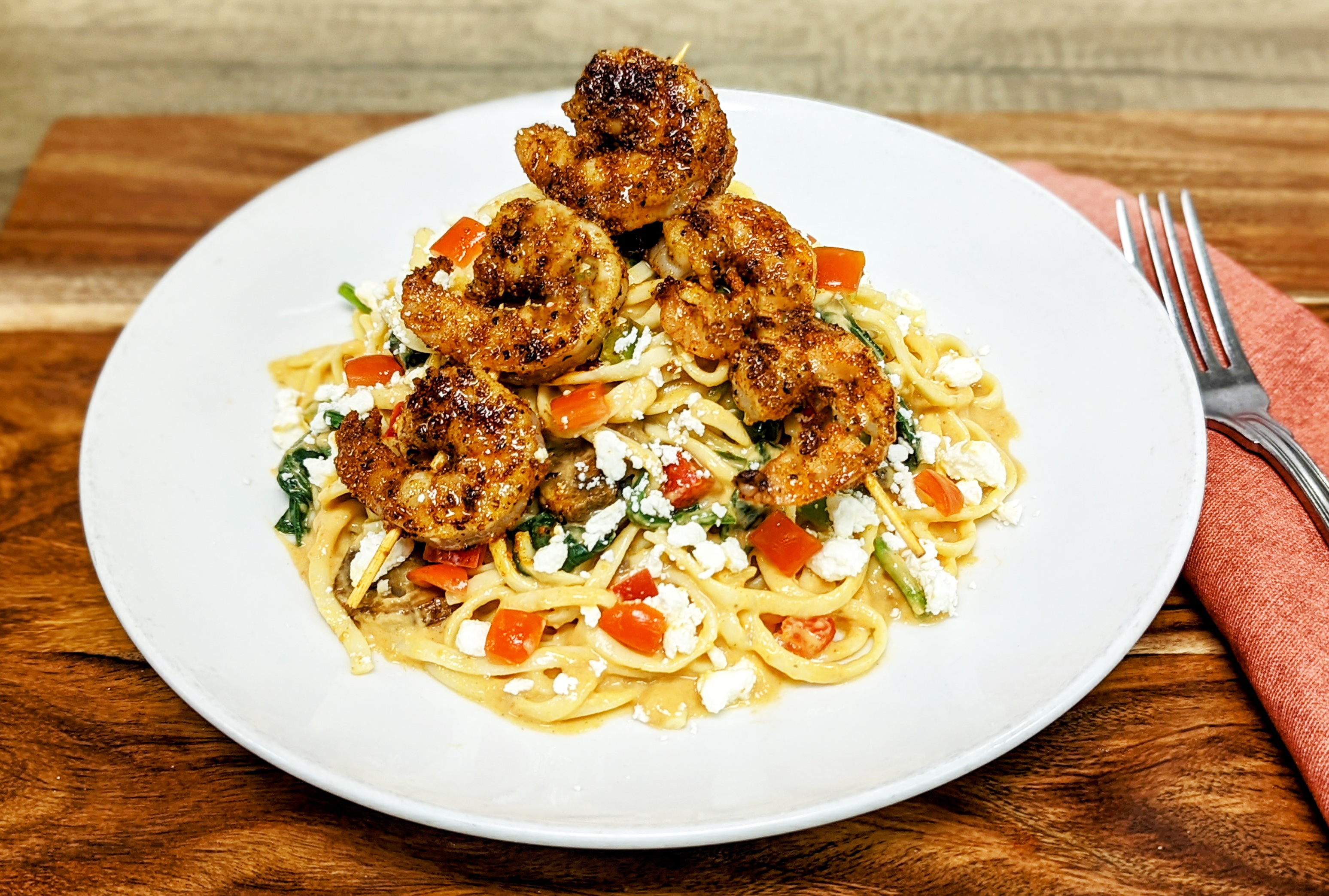Order Blackened Shrimp Pasta food online from Mimi's Cafe store, Knoxville on bringmethat.com