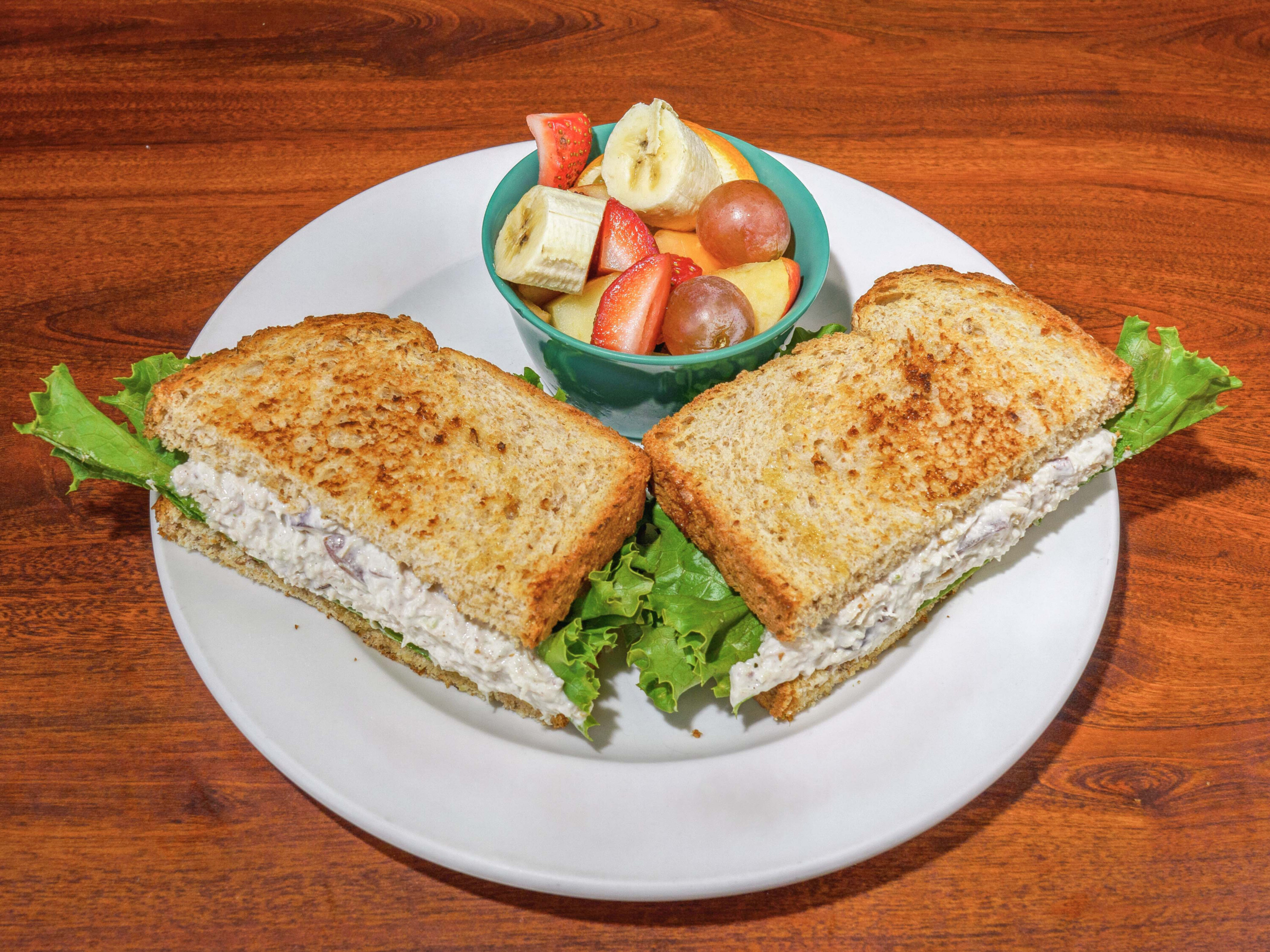 Order Pecan Chicken Salad Sandwich food online from Bacon's Bistro and Cafe store, Hurst on bringmethat.com