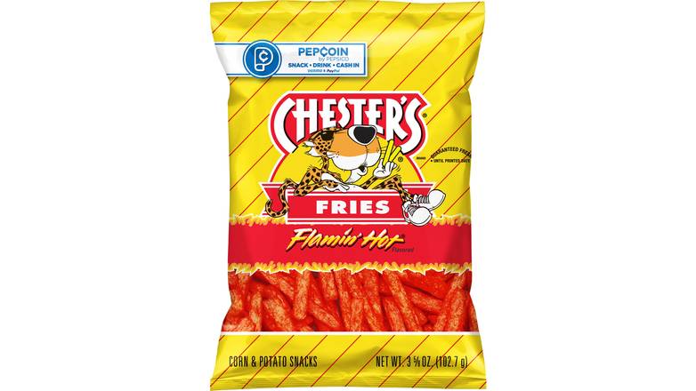Order Chesters Flamin Hot Fries 3.625 oz food online from Valero Food Mart store, Murrayville on bringmethat.com