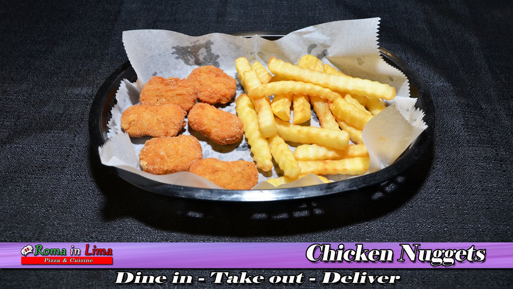 Order Kid's Six Pieces of Chicken Nuggets & Fries - Kid's food online from Roma In Lima Pizza & Cuisine store, Immokalee on bringmethat.com