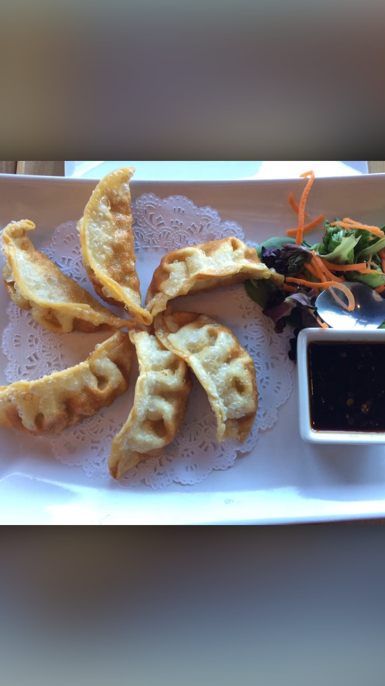 Order Deep Fried Chicken Dumpling food online from The Dish Thai Fusion Cuisine store, Studio City on bringmethat.com