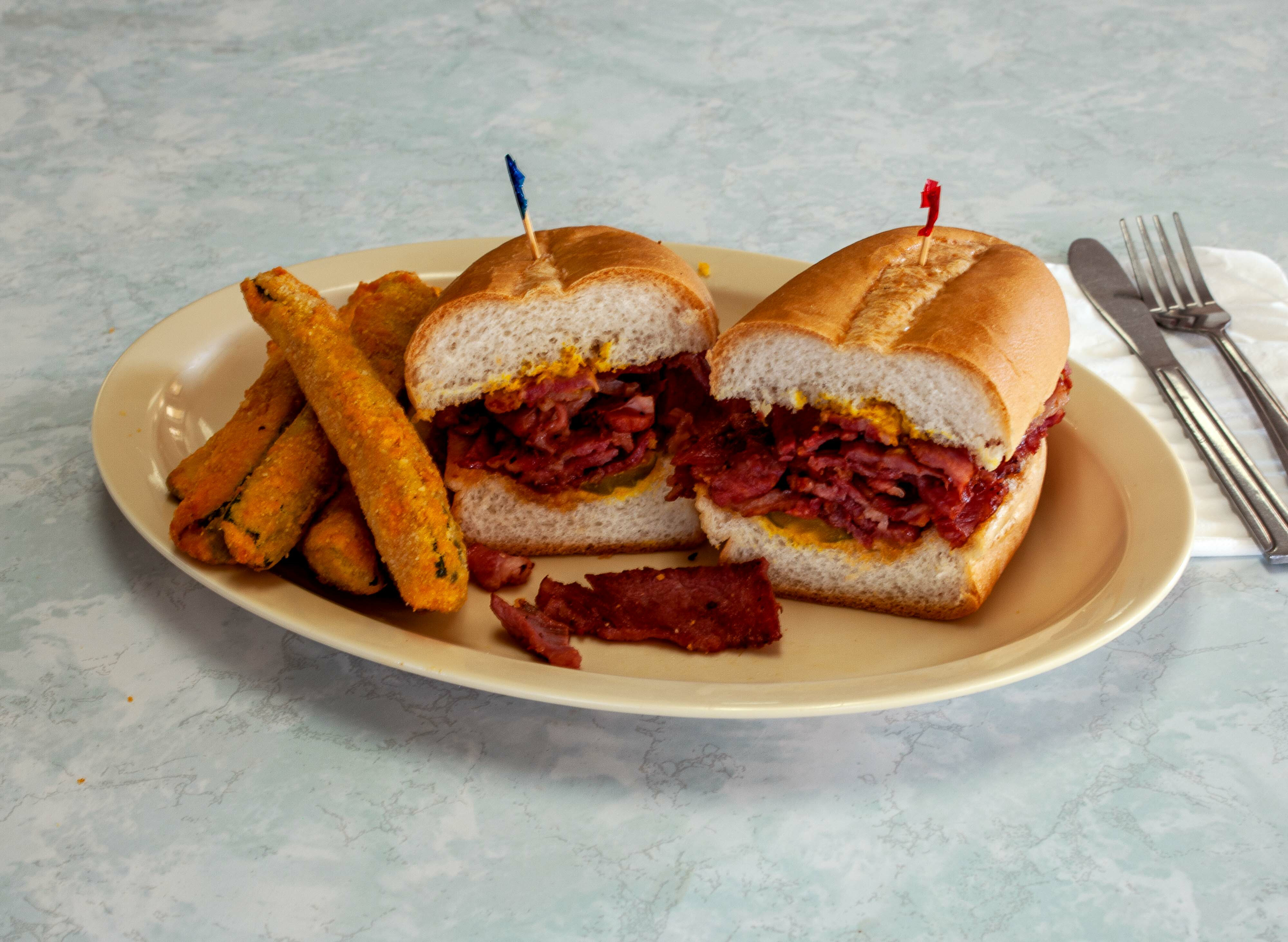 Order Pastrami Sandwich food online from Terry Burgers store, Rancho Cucamonga on bringmethat.com