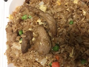 Order 25. Pork Fried Rice 肉炒饭 food online from Moon Wok store, Lenexa on bringmethat.com