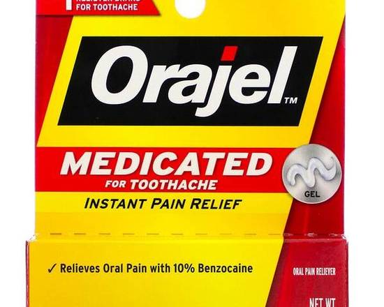 Order Orajel Medicated for Toothache .25 oz food online from McLean Ave Pharmacy store, Yonkers on bringmethat.com