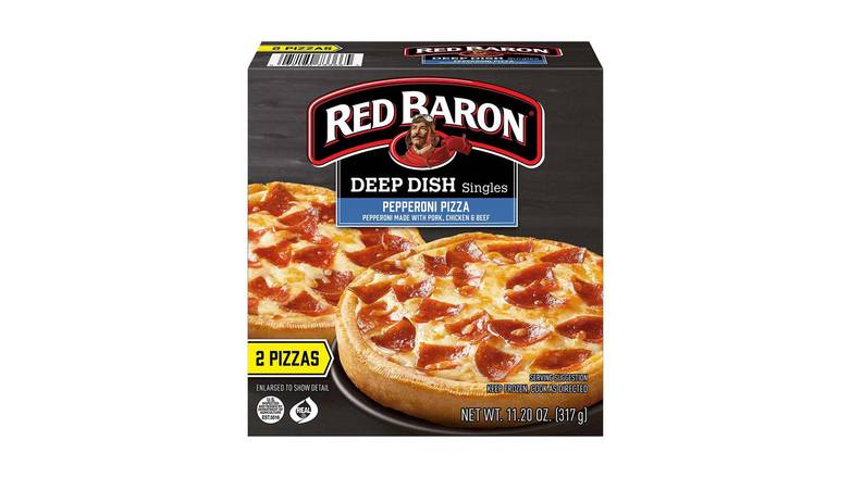 Order Red Baron Deep Dish Singles Pepperoni Pizza 2 Count food online from Exxon Food Mart store, Port Huron on bringmethat.com