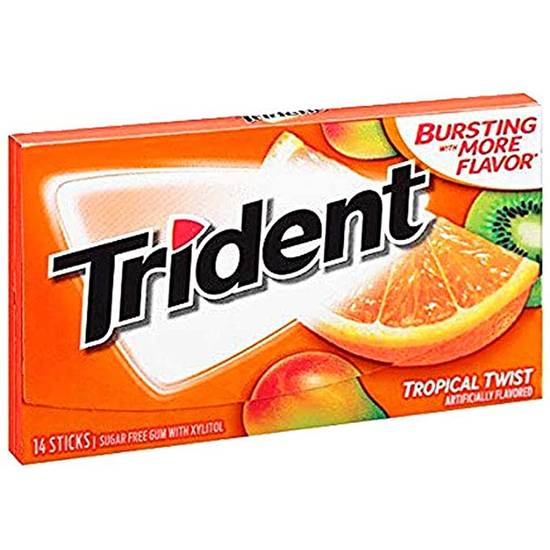 Order Trident Tropical Twist Sugar Free Chewing Gum food online from Exxon Food Mart store, Port Huron on bringmethat.com