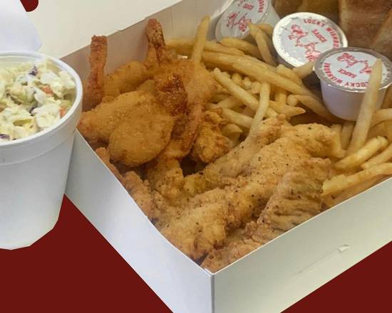Order 9 Shrimp & 9 Chicken Finger Family Feast food online from Lucky Wishbone store, Tucson on bringmethat.com