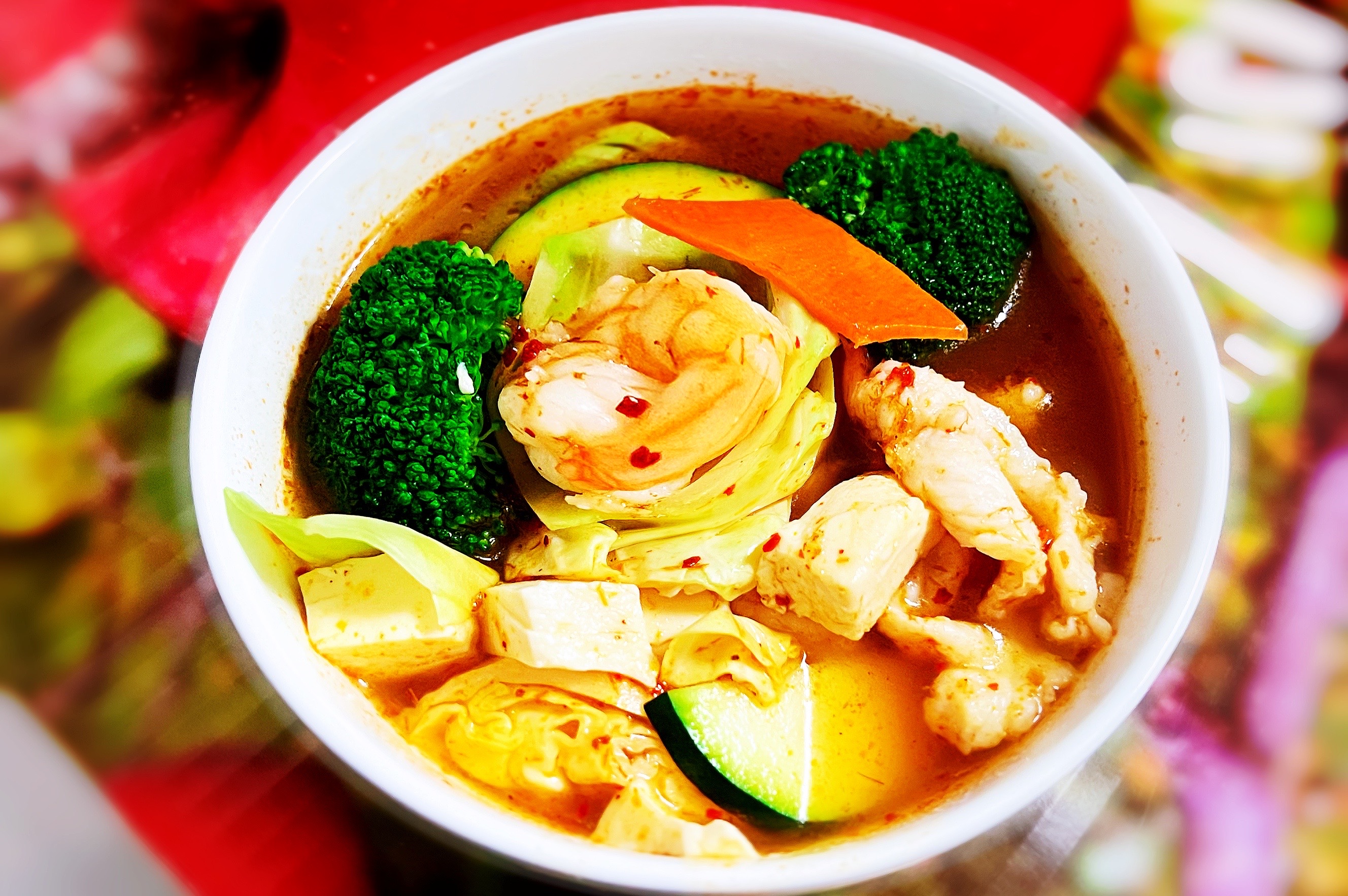 Order 12. 32 oz. Tom Yum Soup food online from Rising Sun Chinese Food store, Foothill Ranch on bringmethat.com