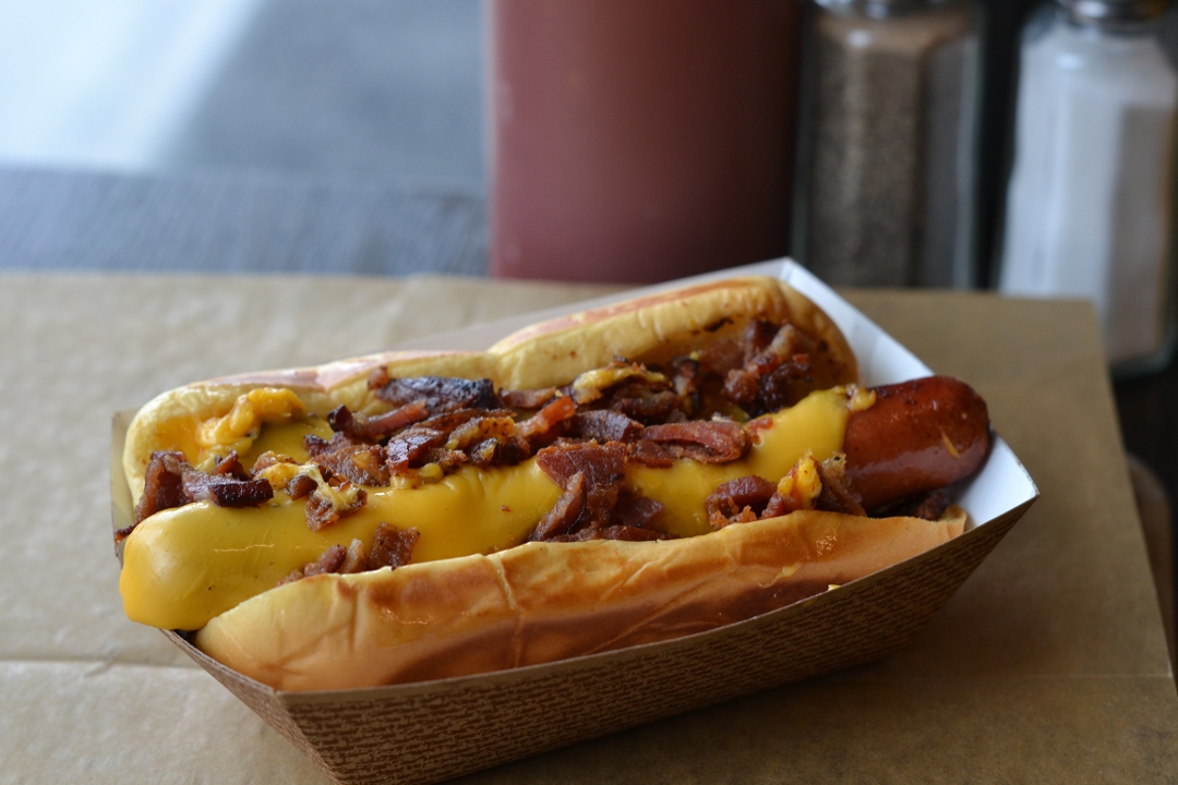 Order Bacon Cheese Dog food online from Mainely Burgers store, Cambridge on bringmethat.com