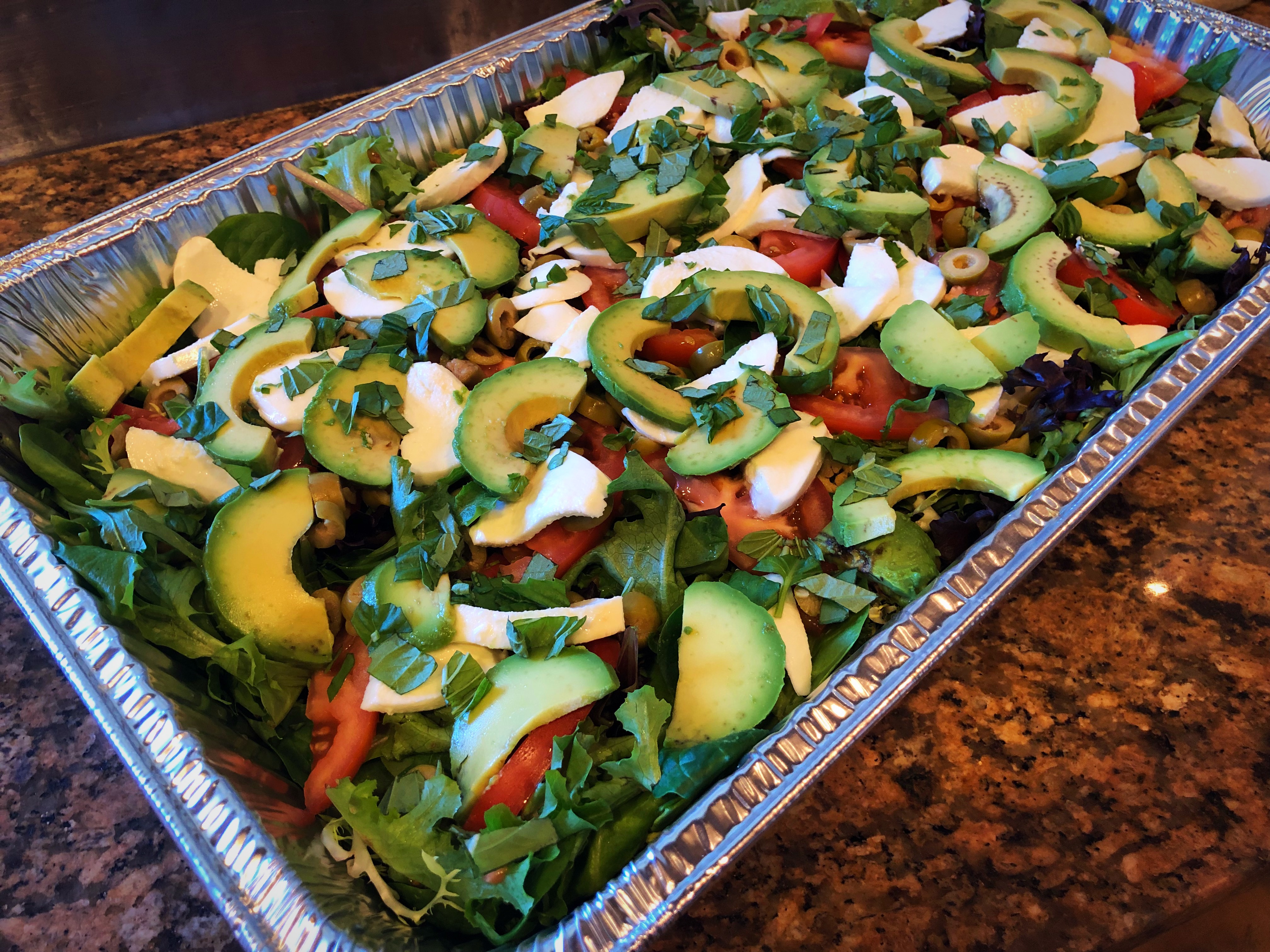 Order Mozzarella Caprese Salad Tray food online from Healthy Garden & Gourmet Pizza store, Voorhees on bringmethat.com