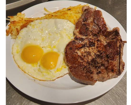 Order Pork Chop & Eggs food online from Lou's Diner store, Las Vegas on bringmethat.com