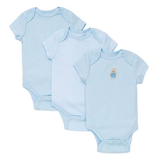 Order Little Me® Newborn 3-Pack Cute Bear Bodysuits in Blue food online from Bed Bath & Beyond store, Lancaster on bringmethat.com