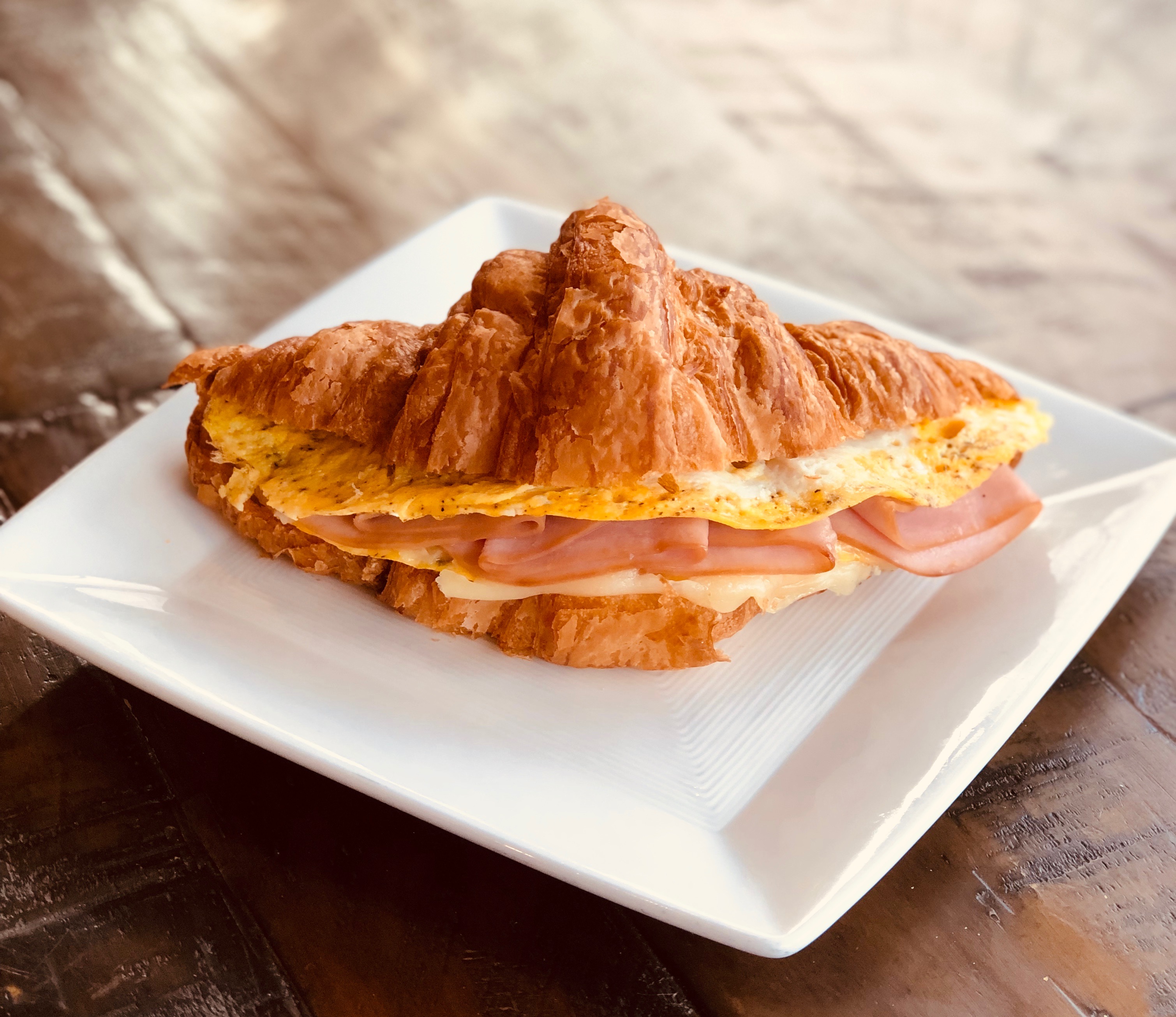 Order Ham, Egg and Cheese on Croissant food online from Soho Tea and Coffee store, Washington DC on bringmethat.com