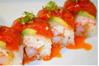 Order Red Dragon Roll food online from Yomama Sushi store, Camarillo on bringmethat.com