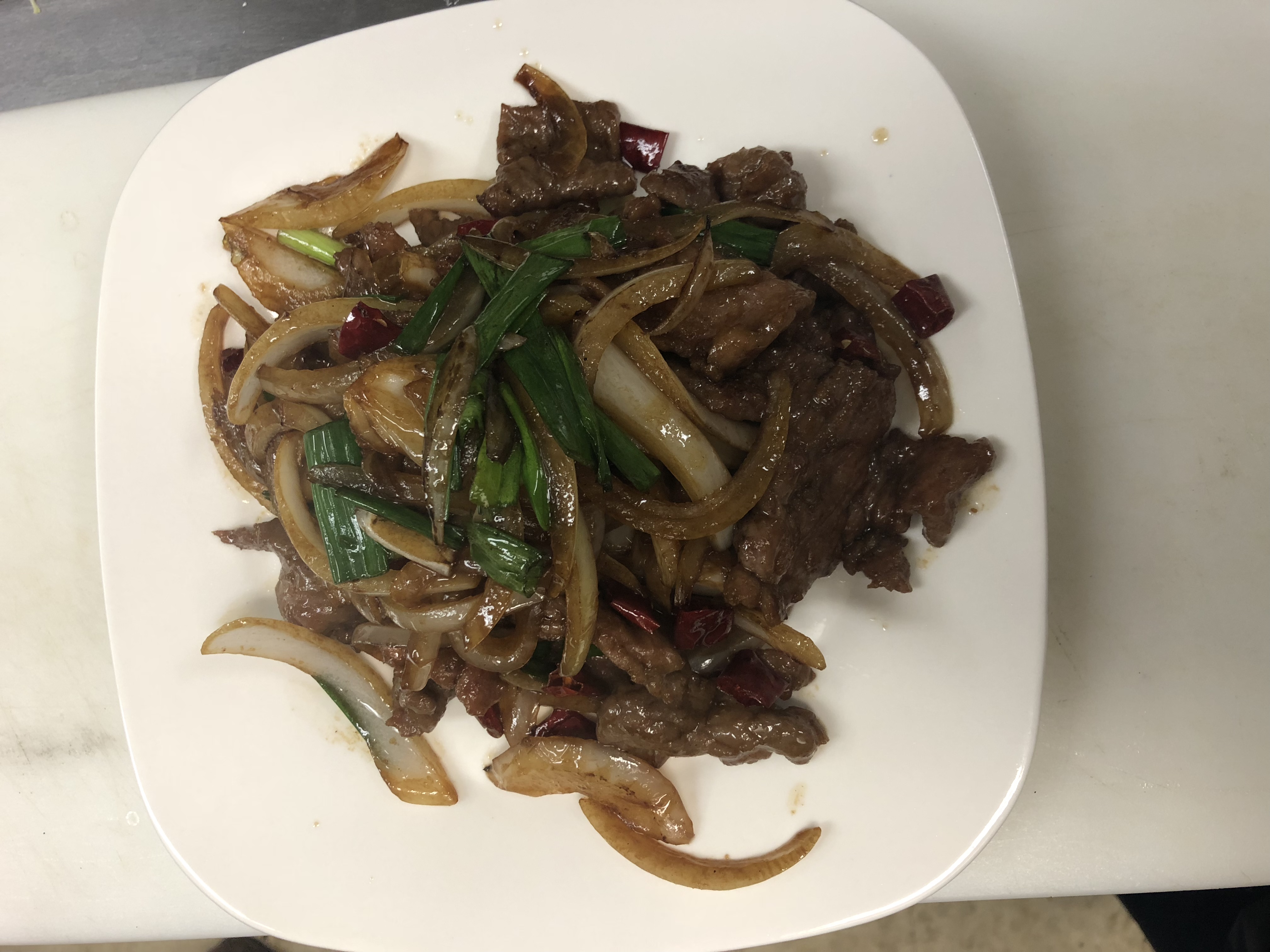 Order Scallion Beef（葱爆牛） food online from China Impression Restaurant store, Costa Mesa on bringmethat.com