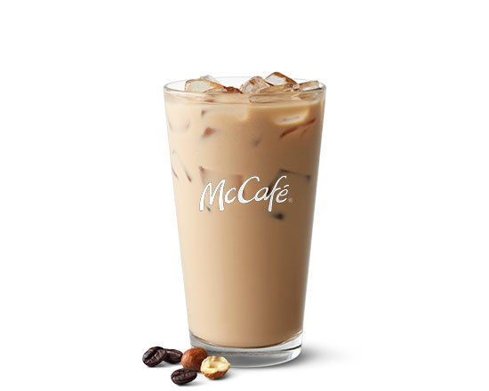 Order Iced Hazelnut Latte food online from McDonald's store, Canton on bringmethat.com