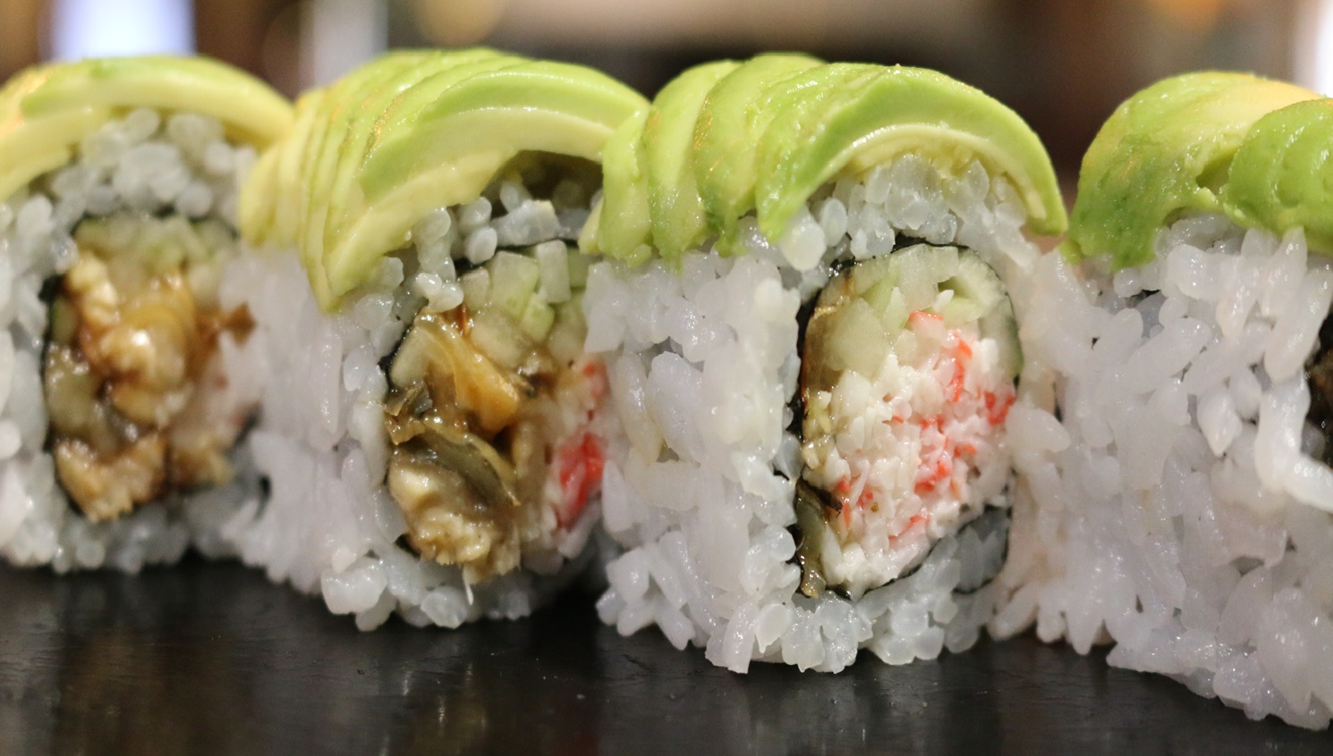 Order Caterpillar Roll food online from Kaze Sushi & Hibachi store, Mesquite on bringmethat.com
