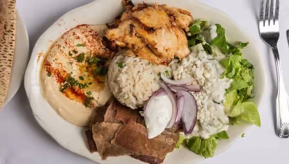 Order Combo Plate food online from Albasha Greek & Lebanese Café store, Covington on bringmethat.com