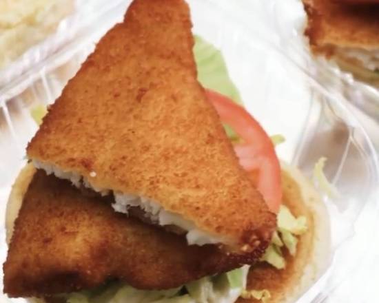 Order Fish Sandwich food online from Halal Munchies store, New York on bringmethat.com