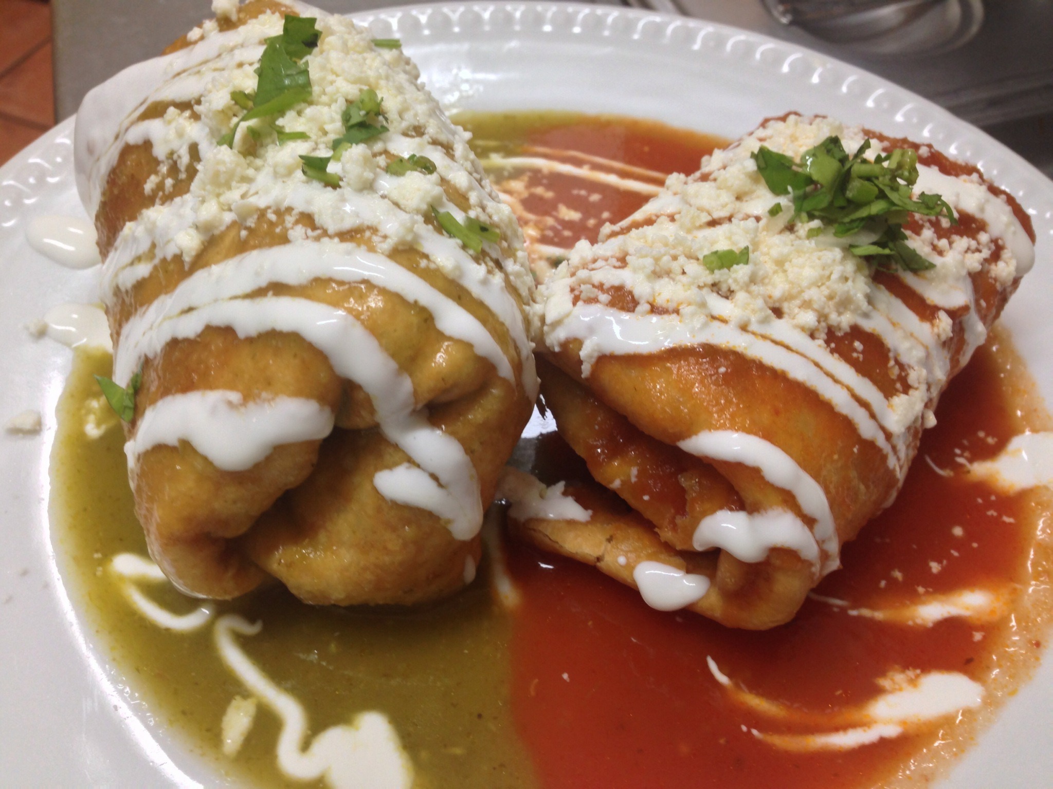 Order Pollo Chimichangas food online from Hot Jalapeno store, New York on bringmethat.com