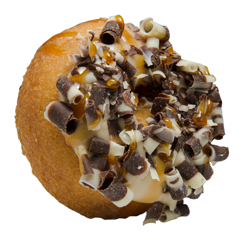 Order Salted Caramel Macchiato Donut food online from Peace, Love & Little Donuts store, Fort Collins on bringmethat.com