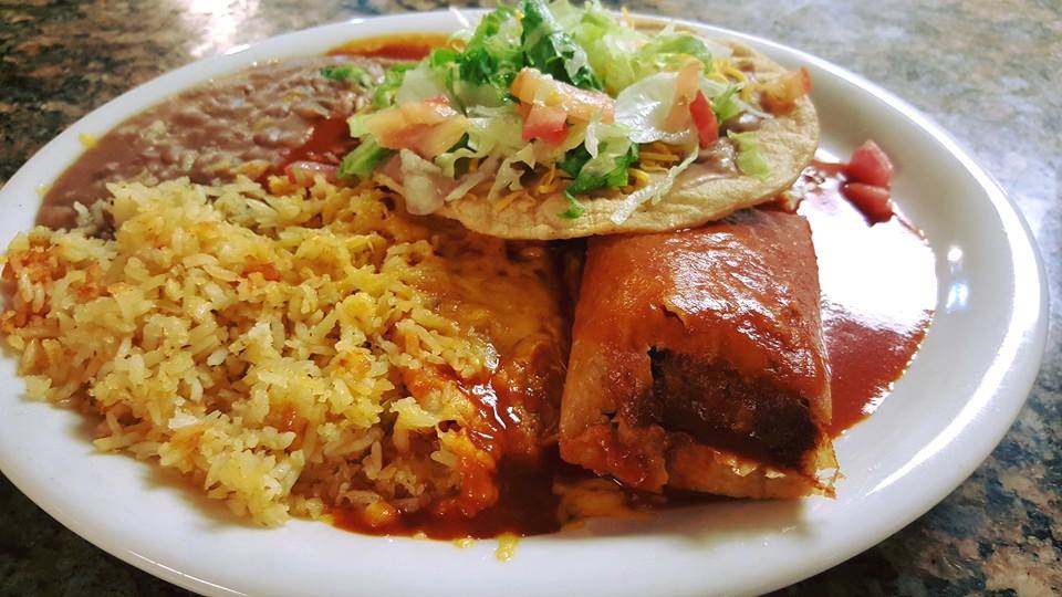 Order #2 Enchilada, Tamal y Tostada food online from Pitic Restaurant store, Phoenix on bringmethat.com