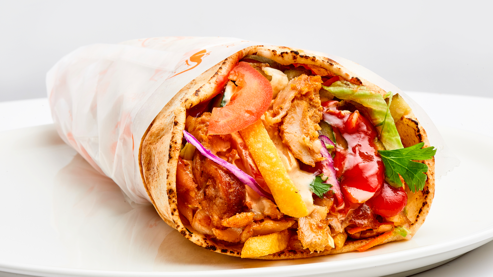 Order Halal Chicken Shawerma Wrap food online from Halal Donor Spot store, Cupertino on bringmethat.com