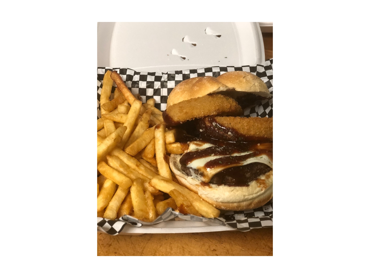 Order Rodeo Cheeseburger food online from The Pizza Cutters store, Syracuse on bringmethat.com