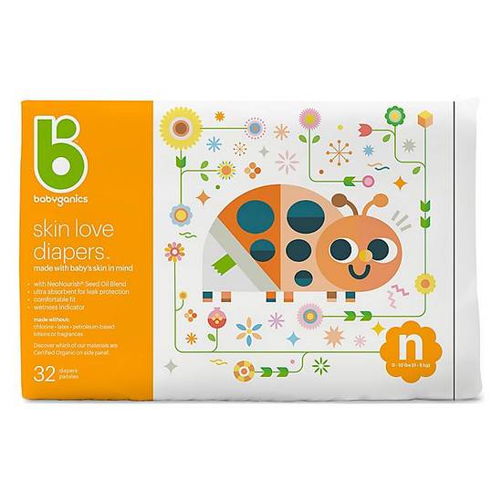 Order Babyganics® 32-Count Newborn Jumbo Ultra Absorbent Diapers food online from Buybuy Baby store, Snellville on bringmethat.com