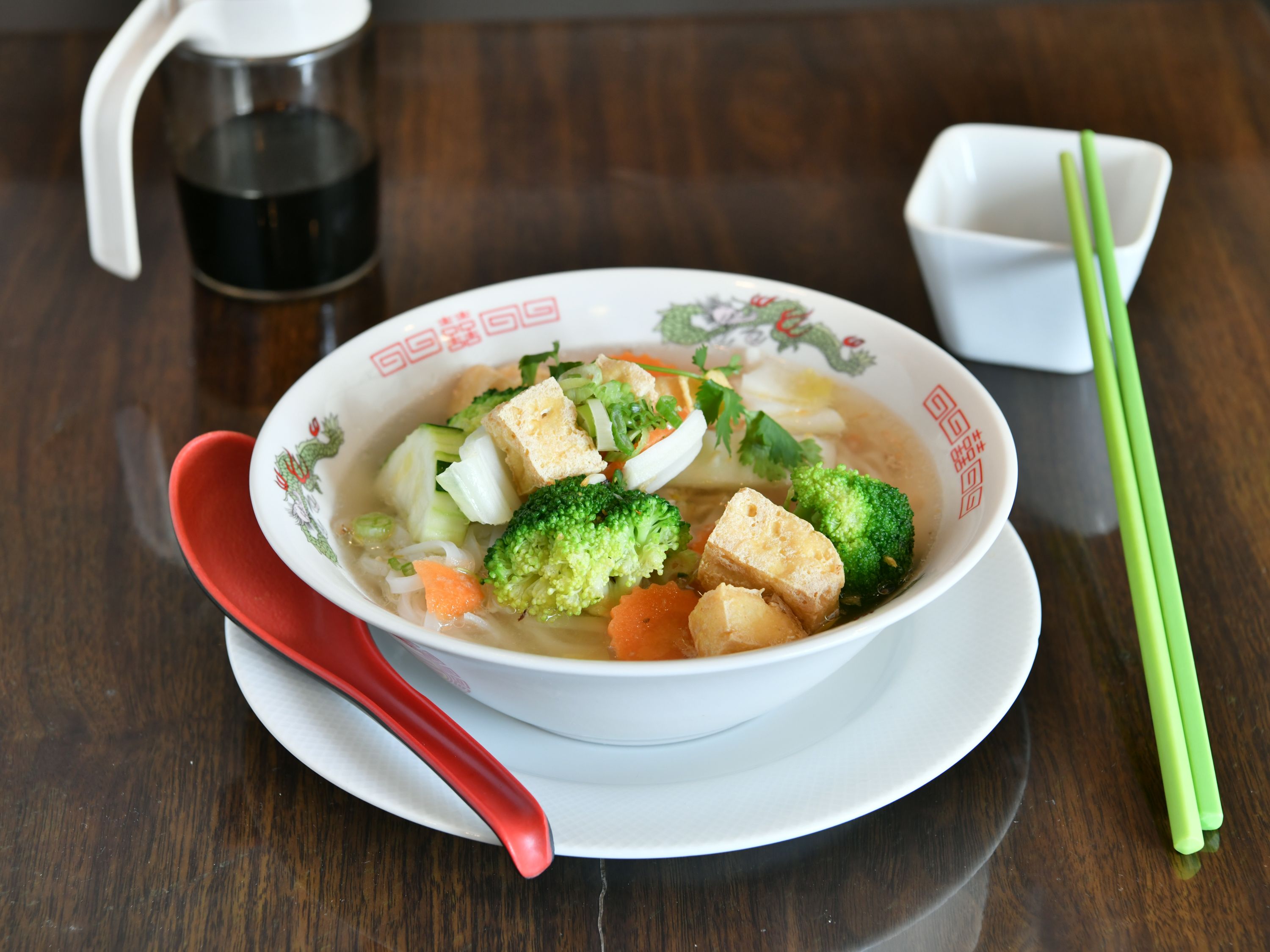 Order Vegetable & Tofu Noodle Soup food online from Chok Dee Thai Kitchen store, Norwood on bringmethat.com