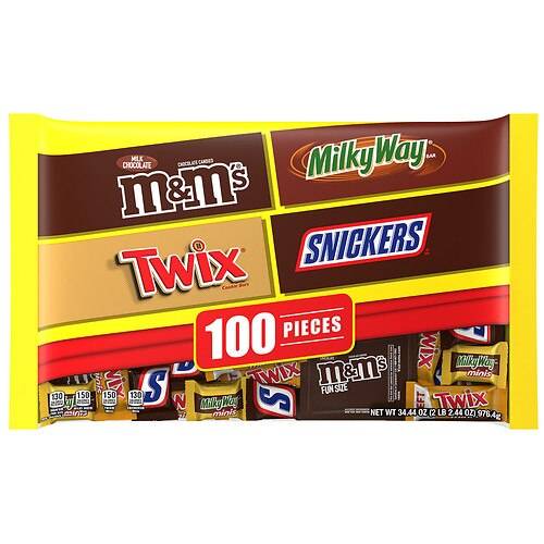 Order Mars Mini's Mix Halloween Candy, M&M's, Milky Way, Twix, Snickers, XL Variety Bag - 34.44 oz food online from Walgreens store, MILTON on bringmethat.com