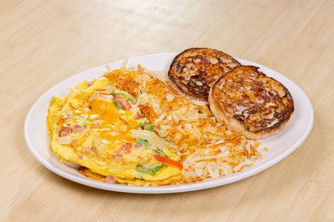 Order Two Egg Denver Omelette food online from Shari'S Cafe store, Red Bluff on bringmethat.com