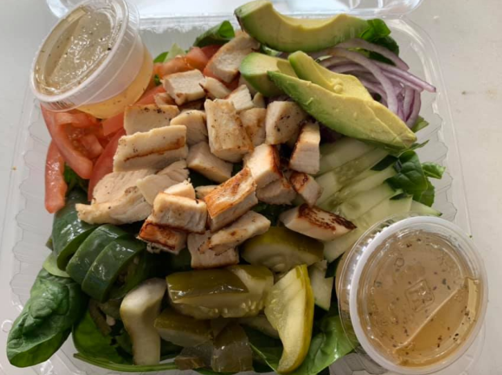 Order Grilled Chicken Salad Lunch food online from Dc Donut Cafe store, Granada Hills on bringmethat.com