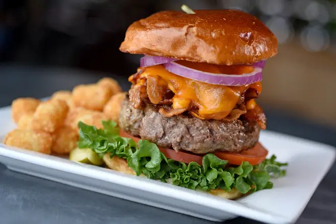 Order Ultimate Bacon Burger food online from Grindstone Tap House store, Berea on bringmethat.com