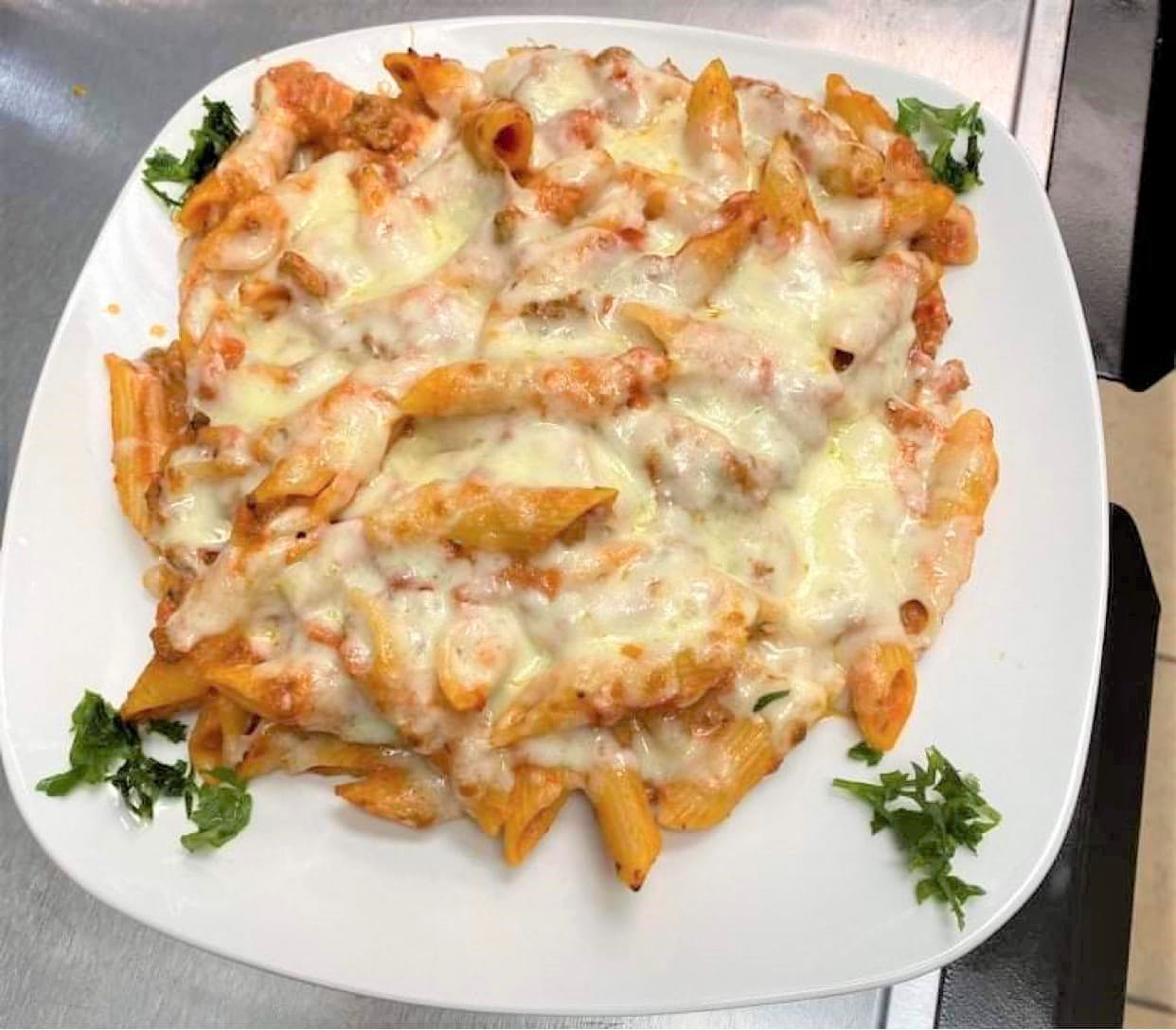 Order Baked Ziti with Meat Sauce & Ricotta Cheese - Pasta food online from La Vista Italian Restaurant store, Spring Lake on bringmethat.com
