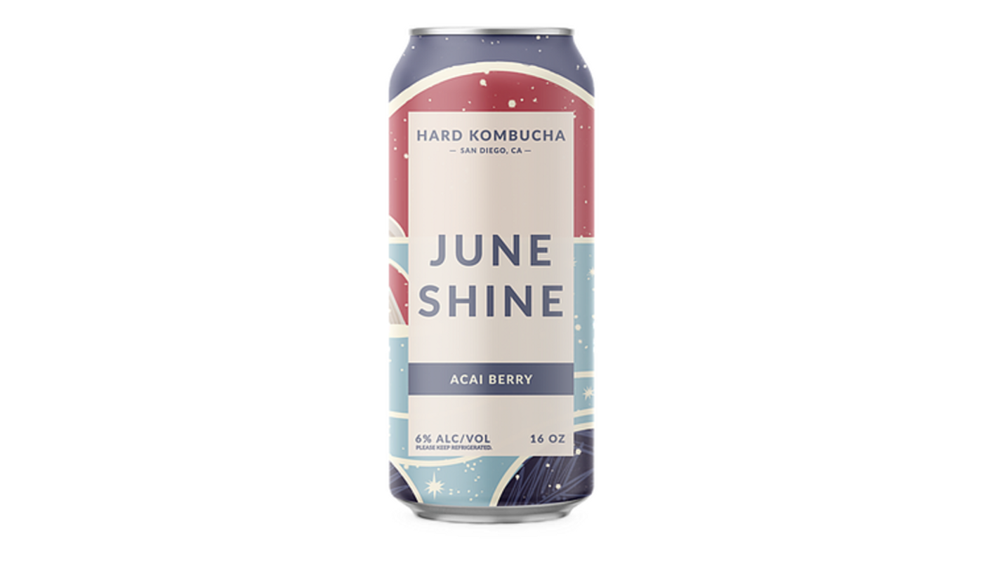 Order JuneShine Acai Berry Kombucha 16oz Can food online from Golden Rule Liquor store, West Hollywood on bringmethat.com