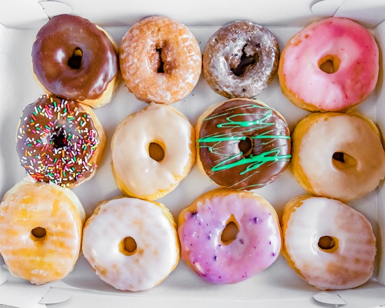 Order 1 Dozen Traditional Donuts food online from Jupiter Coffee & Donuts store, Fairfield on bringmethat.com