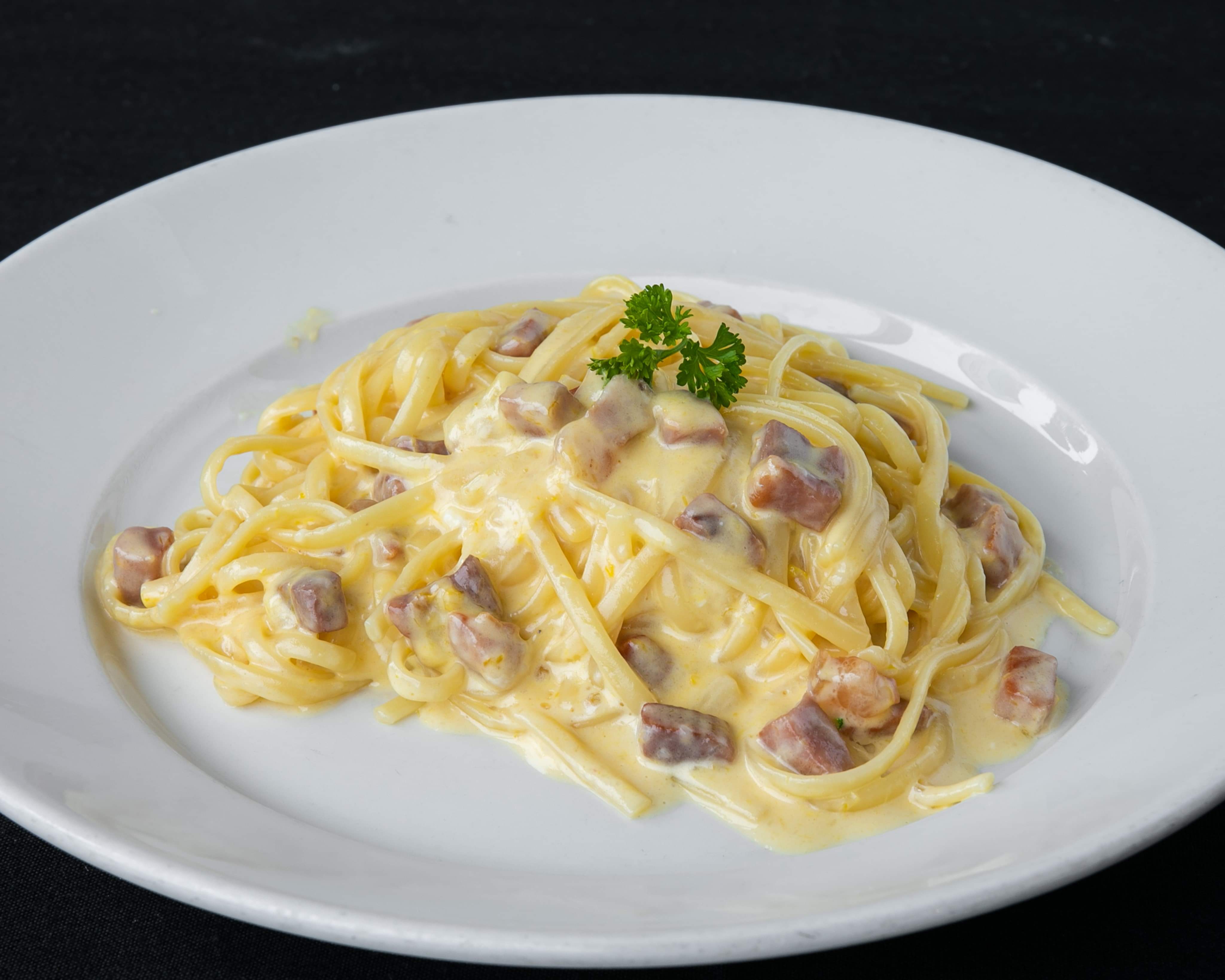 Order Linguine Carbonara food online from Andrea's Italian Restaurant store, Dallas on bringmethat.com