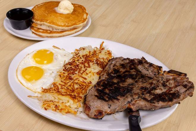 Order T-Bone* & Eggs* food online from Shari'S Cafe store, Red Bluff on bringmethat.com