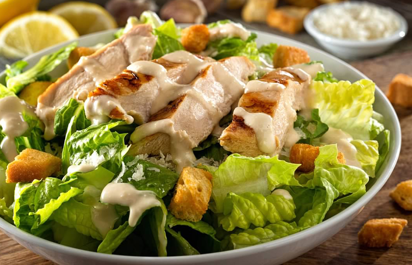 Order Hail Chicken Caesar Gourmet Salad food online from Garden Deli store, Atlanta on bringmethat.com