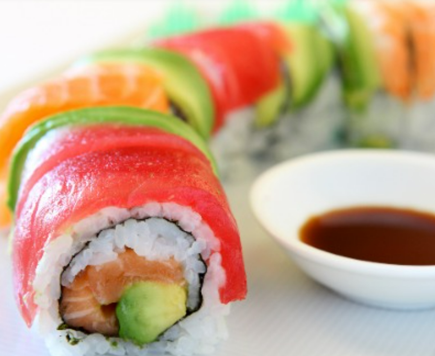 Order Tuna Rainbow Roll food online from Wave Sushi store, Magnolia on bringmethat.com