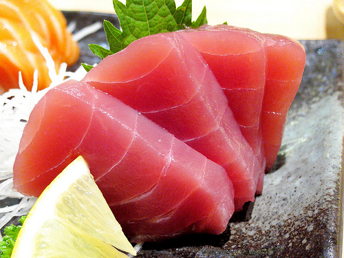 Order 6 Pieces Tuna Sashimi food online from Fusion Asian Kitchen store, Hurst on bringmethat.com