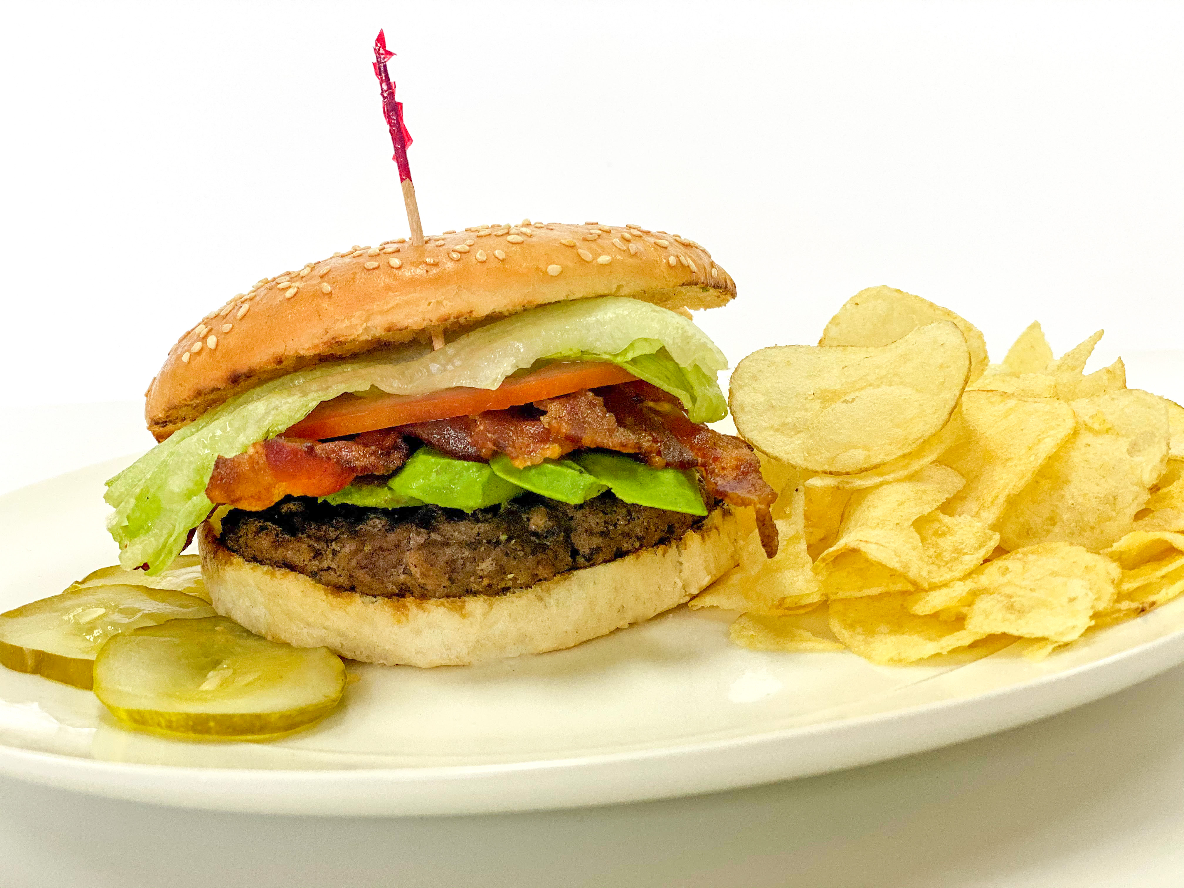 Order Supreme BLT Burger food online from Nadler Bakery & Deli store, San Antonio on bringmethat.com