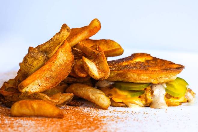 Order Super Smasher Ultimate Grilled Cheese Combo food online from Goldies Burgers and Fries store, Newark on bringmethat.com
