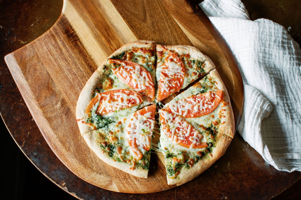 Order Tomato Basil Pesto Pizza food online from The Village store, Bryan on bringmethat.com