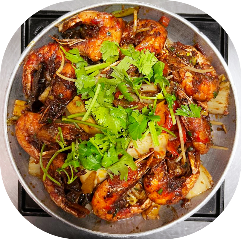 Order CS3. Shrimp Dry Pot with Szechuan Sauce food online from Basil Thai store, Austin on bringmethat.com