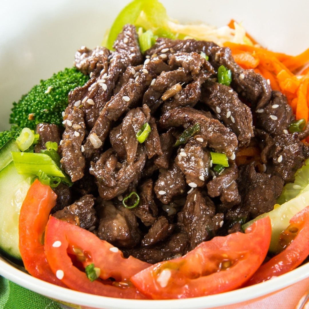 Order Bulgogi Korean Steak Bowl food online from Greens and Proteins store, Las Vegas on bringmethat.com
